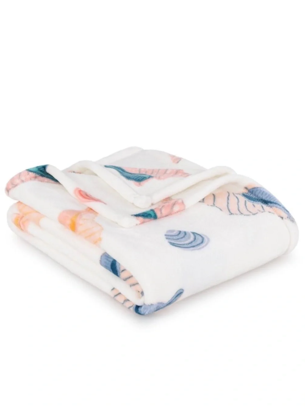 Seashell Printed Plush Throw Blanket Coastal